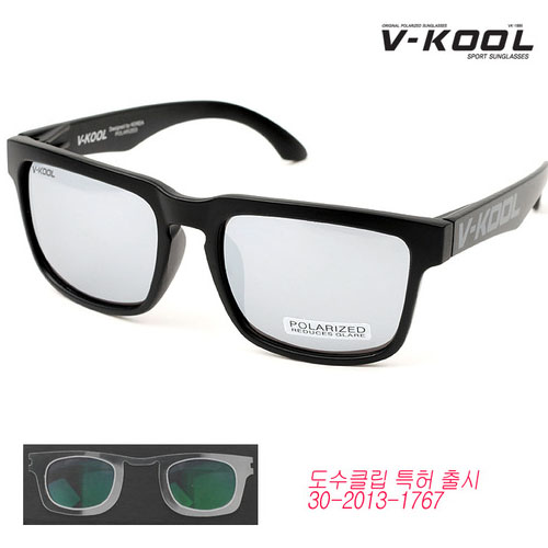 [V-KOOL] VK-1995 편광안경 블랙실버 (도수클립포함)