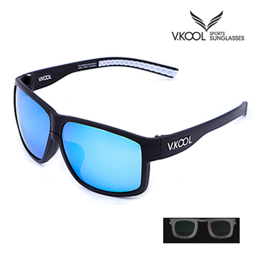 [V-KOOL] VK-2005 편광안경 블랙 블루(도수클립포함)
