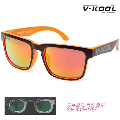 [V-KOOL] VK-1995 편광안경 블랙오렌지 (도수클립포함)
